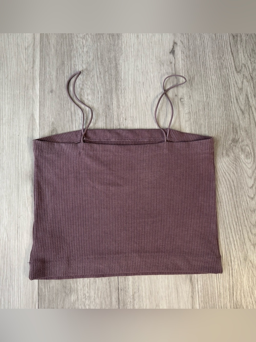 American Eagle Dusty Purple Ribbed Sleeveless Cropped Top Size Large